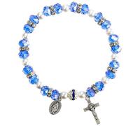 Générique 4 Messages Perle Acier Empilable Anneaux Design Made Of Materials Suitable For Daily Wear Inoxydable Mm Bracelet Bijoux (Blue, One Size)