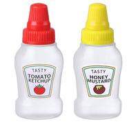 Générique 4 Mini Bouteilles à Presser pour Salade | Bouteilles à Presser pour Sauce de 23 ML avec Bouchon à vis étanche | Mini conteneur portatif de Presse à Condiments de sécurité Alimentaire
