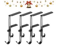 Générique 4 Pack Door Garland and Stocking Hangers - Adjustable Wreath Holders | Perfect for Apartment Doors, Fireplaces, Trees, Fences, Balconies Holiday Display