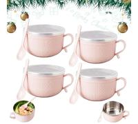 Générique 4 PCS 25 Oz Mug Meals With Lids, 2026 New Mug Meals with Lids, Soup Mugs with Handles and Lids for Soups, Stews, Coffee (4 Pcs*C)