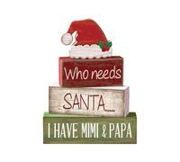 Générique 4 Pcs Christmas Wooden Tabletop Decor - Layered Table Tray Set | Santa Christmas Decor for Restaurant Kitchen Bedroom Living Room Office Display