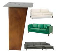 Générique 4 Pcs Pieds De Meuble - Pieds Carrés en Bois pour Canapé, Fauteuil, Lit, Commode, Armoire - Accessoires Inclus(Wood,12cm/4.7in)