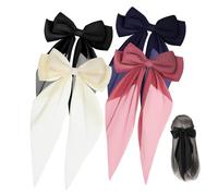 Générique 4 Pcs Pinces À Cheveux Pour Femmes Strass Gland Ruban Pince À Cheveux Grandes Pinces À Cheveux Arc Clip Pour Femmes Gros Arc Pinces À Cheveux Arcs De Cheveux Pour Filles