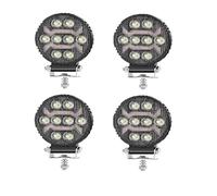 Générique 4 Phares de Travail Auxiliare Rond LED 12V 24V 17W 1500Lm 4 pouces Projecteur Longue Portée Feu Spot + Feu de Position Orange DRL pour Voiture Camion Poids Lourds VTT 4x4
