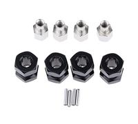 Générique 4 Pièces Adaptateur Hexagonal Extension Moyeu Roue Aluminium Conçu Stabilité Optimale Augmente Contrôle RC Crawler Utilisable pour Loisirs Collection, Noir -15mm