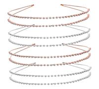 Générique 4 Pièces bandeau strass délirer bandeau de perles Turbans bandana accessoires de cheveux de mariage hair charms hair toppers accessoire x de mariée brillants alliage