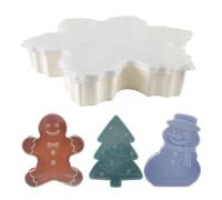 Générique 4 Pièces Boîte À Collations De Noël Conteneur 25x30x5cm Récipients À D'Épices avec Couvercle Plateaux À Biscuits pour Arbre De Noël Plat À Bonbons Assiettes De Présentation De Biscuits