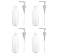 Générique 4 Pièces Bouteille Pompe Blanche 100ml en Pet et Pp Réutilisable pour Essence et Nettoyant Visage, pour Voyage à L'hôtel la Maison