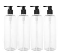 Générique 4 Pièces Bouteille Rechargeable 500ml en Pet Pompe Pression Étanche, Portable pour Shampoing et Lotion, comme Accessoire de Voyage Pratique Couleur Aléatoire