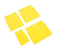 Générique 4 Pièces Couteaux à Mastic et Poignée Courbée Lame Épaissie Jaune en Plastique pour Enduisage et Nivellement des Murs, Surface Lisse sans Bavure, Contrôle Facile