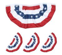 Générique 4 Pièces de Drapeaux Américains Plissés en Éventail en Polyester, Faciles à Suspendre, Décorations Patriotiques pour Extérieur et Festivals 4 Juillet