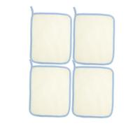 Générique 4 Pièces De Serviette Carrée Torchons De Cuisine Peau Exfoliant Filet à Gommage Du Corps Nettoyage Exfoliants Exfoliant Microfibre Nylon Beige