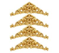 Générique 4 Pièces Décoration Murale en Bois Or pour Meuble Moulures Décoratives Sculptées la Main, Style Européen Élégant, Facile à Installer pour Loisirs Créatifs et Décoration