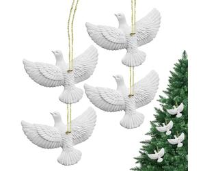 Générique 4 pièces décorations d'arbre de Noël de tourterelles d'amitié, Ornement Suspendu de tourterelles de Tortue pour la décoration de la Maison, Un Symbole d'amis éternels