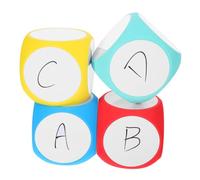 Générique 4 Pièces Dés Effaçables Mousse Eva Lot de Cubes Blancs pour Activités Éducatives Outils Apprentissage et Aide Pédagogique Classe