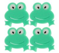 Générique 4 Pièces Éponge de Bain Créative de Grenouille pour Tout-petits, Douce et Sûre, Accessoire Ludique Bain des Bébés, Couleur Vert Clair