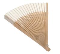 Générique 4 Pièces Éventail Pliable en Bambou Accessoire Élégant Beige Style Traditionnel Chinois, Décoratif et Portable Mariage et Fêtes à Thème Oriental pour