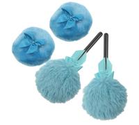 Générique 4 Pièces Houppette à Poudre avec Poignée, Peluche Douce,