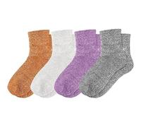 Générique 4 pièces Jolie Motif de broderie Chaussettes à Paillettes,idéal cadeau fille,anniversaire fille,Super chaussettes paillettes et message rigolo,Colorées Mot Fantaisie