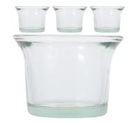 Générique 4 Pièces Mangeoire Suspendue en Verre avec Crochet, Résistante aux Intempéries, Facile à Nettoyer, pour Petits Oiseaux Jardin ou Patio