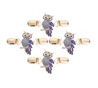 Générique 4 Pièces Pinces à Châle en Alliage Bleu Orné de Cristaux, Clip Hibou Chic pour Pull et Cardigan, Accessoire Sécurisé pour Femmes, Usage Quotidien en Automne