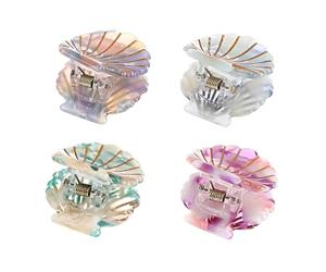 Générique 4 pièces Pinces à Cheveux Acétate Mini Pince Griffe Anti-dérapante Couleurs Pastel pour Femmes et Filles Accessoire Plage et Quotidien