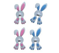 Générique 4 Pièces Porte-Couverts de Pâques Organisateurs de Vaisselle de Poche Lapins Forme Poche Couverts Cutter Fourchette Couverts Sacs Lapins Forme Décoration Fournitures pour Ami