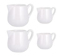 Générique 4 Pièces Pot à Lait en Céramique Blanc 130ml Anse Pratique pour Restaurants et Cafés, Doseur de Sirop Facile à Utiliser et Sûr sans Rayures