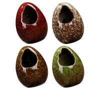 Générique 4 Pièces Pot de Fleurs en Céramique Compacte Style Rétro Japonerie pour Décoration de Table et Décoration de Sushis, pour Boutiques Japonaises et Présents de Pendaison