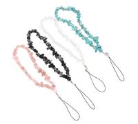 Générique 4 pièces Smartphone Chain Beaded Wrist Strap Anti-lost Phone Charm Lanyard For Decoration And Security Compatible With Mobile Phones And