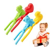 Générique 4 pièces Snow Ball Maker, moules ABS en Forme de Canard avec poignée, Jouet d'hiver pour la Neige, Outil pour Faire des batailles de Boules de Neige pour Adultes et, à Utiliser en extérieur