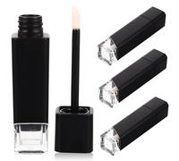 Générique 4 Pièces Tube Léger et Pratique en Plastique Noir de Gloss à Lèvres Rechargeable 5g pour et Rangement Trousse de Maquillage