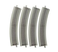 Générique 4 Pièces Voie Ferrée Ho Échelle 1 87 Rail Modélisme Miniature Jeu Educatif Assemblage Rapide en PP Fer pour Créativité Enfant Décor Table Sable Photog, Courbé