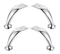 Générique 4 × Pieds De Canapé en Forme De Corne De Taureau, Chromés, en Métal, Antidérapants, Pieds De Rechange pour Armoires Et Meubles