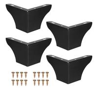 Générique 4 Pieds de Meuble en métal, Noirs revêtus, pour Commode et Armoire, avec vis pour Une Pose Facile, Structure Stable, Finition soignée, adaptés à de Nombreux Meubles et Styles d’intérieur
