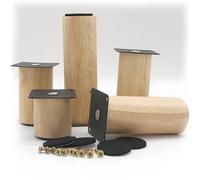 Générique 4 Pieds De Support en Bois Massif pour Canapé, Table Basse, Lit Ou Meuble À Monter Soi-même, Pieds De Rechange avec Trous Pré-percés, Patins Antidérapants en Feutre Et Vis(5cm/1.9in)