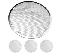 Générique 4 Plaques à Pizza Rondes en Alliage D'aluminium Épais, Antiadhésives, 20 Cm, Grille Perforée pour Cuisson Uniforme Four et Barbecue, Accessoires Polyvalents Cuisine Maison