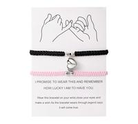 Générique 4 Plusieurs Anneaux Matching Mutual Attraction Couple Bracelets His And Hers Adjustable 8 Love Heart Bracelet Jewelry Plusieurs Noir Bijoux (A, One Size)