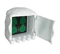 Générique 4 Prises de Jardin étanches Résine Blanc,Quincaillerie, Accessoires électriques, Prises de Courant, Blanc (Poids 3.69KG)