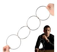 Générique 4-Ring Linking Magic Trick Set | Iron Rings, Outer 10cm / Inner 9.4cm | Close-Up Stage Illusion Prop For Beginners & Professionals | Classic With Chinese & English Instructions