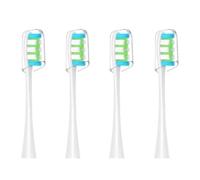 Générique 4 têtes de brosse, compatible avec Oclean, X Pro Elite X X Pro | Pour Flow, F1, Air 2; têtes à poils souples avec capuchons hygiéniques, sous vide(4 Pcs white)
