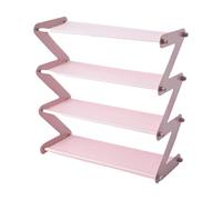 Générique 4 Tier Small Shoe Rack Heavy-Duty Steel Vertical Plant Stand | Space-saving 4 tier vertical shoe rack features sturdy steel pipes and coated fabric, doubling as a modern plant holder
