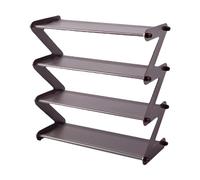 Générique 4 Tier Small Shoe Rack Heavy-Duty Steel Vertical Plant Stand | Space-saving 4 tier vertical shoe rack features sturdy steel pipes and coated fabric, doubling as a modern plant holder
