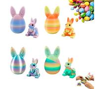 Générique 4 œufs de Pâques mystères imprimés en 3D, Jouets Anti-Stress, œufs Surprises avec Lapin à l'intérieur, chasses aux œufs, décorations et Souvenirs pour Enfants (AAA)