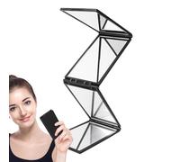Générique 4 Way Mirror, ABS Glass Adjustable Reflection Mirror | 5.12 Inch Compact Multi Angle Viewing Accessory with Clear Reflection | Lightweight Folding Mirror for Hair Styling, Grooming