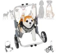 Générique 4-Wheels Dog Wheelchair Front Legs, Adjustable Aluminum Pet Wheelchair, Disabled Doggie Assisted Walker, Lightweight Dog Carts with Front Limb Walking Mobility Aids for Pet Leg Brace Support