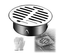 Générique 40-200mm Siphon de Sol Rond, Grille Métallique pour Balcon, Crapaudine de Gouttière en Acier Inoxydable, Anti-Blocage Bonde Douche(75mm/3in)