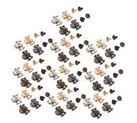 Générique 40 Ensembles Lot de Rivets Cuir Mort pour Artisanat Accessoires Diy Doré Argenté Vieilli et Noir pour Vêtements Chaussures et Sacs