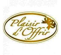 Générique 40 étiquettes Autocollantes Plaisir D'OFFRIR Blanche et doré, 4 x 2.3 cm.