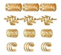 Générique 40 Pièces Anneaux à Cheveux en Alliage Doré pour Dreadlocks, Design DIY Facile à Utiliser, Accessoires Tendances pour Tresses, pour Fêtes et Usage Quotidien